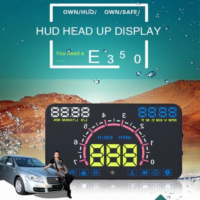 hud display car 5.8 "Head-Up Display Acceleration Warning OBD2 Car HUD Vehicle Windshield E350 Proj