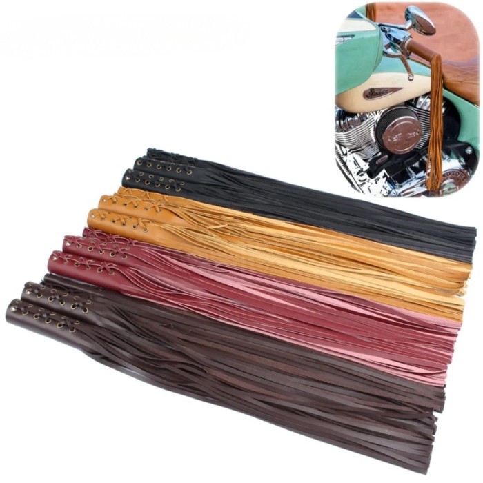 22/25mm Motorcycle Grips Lever Cover PU Leather Fringed Hand Grip Handlebar Grips for Harley Indian