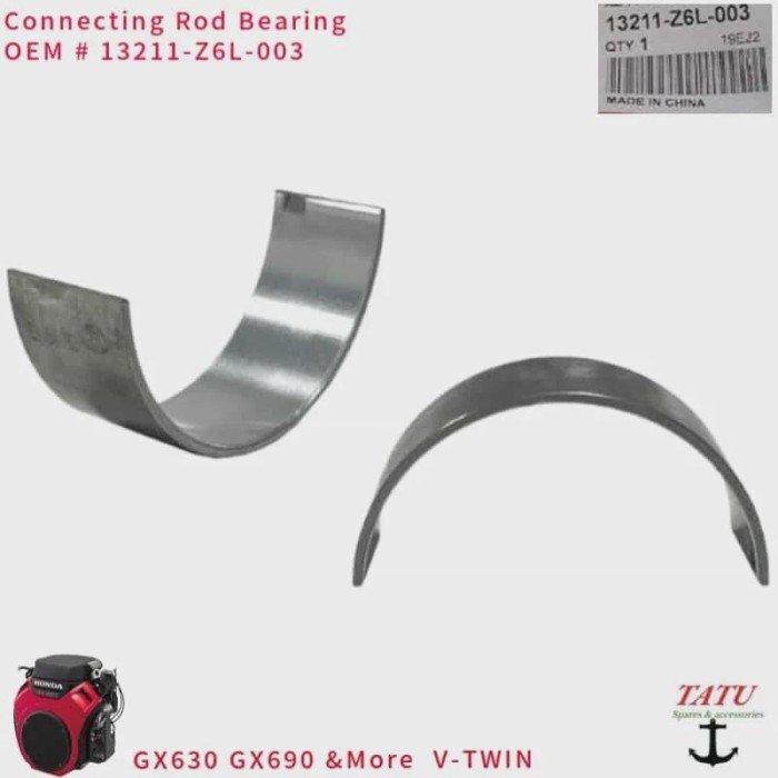 Original GX630 Set of 2 Connecting Rod Bearing Pair 13211-Z6L-003 For HONDA GX660 GX690 V-TWIN EM10