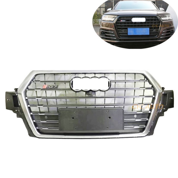 SQ7 grille silver color front bumper facelift grill for Audi Q7 SQ7 Bumper bodykit 2015 2017 2019 2