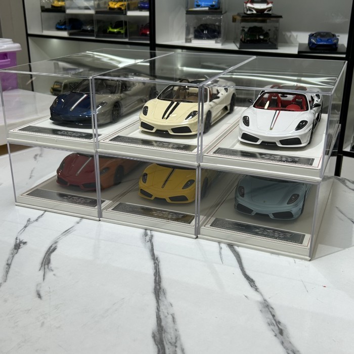 DM Ferrari F430 16M Supercar จําลองรถเรซิ่นฐานสีขาว 1 18