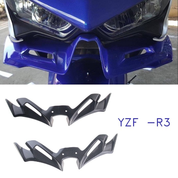 R3 Motorcycle Front Light Cowl Side Winglet Wind Fin Spoiler Trim Cover for YAMAHA R3 YZF-R3 2022 2