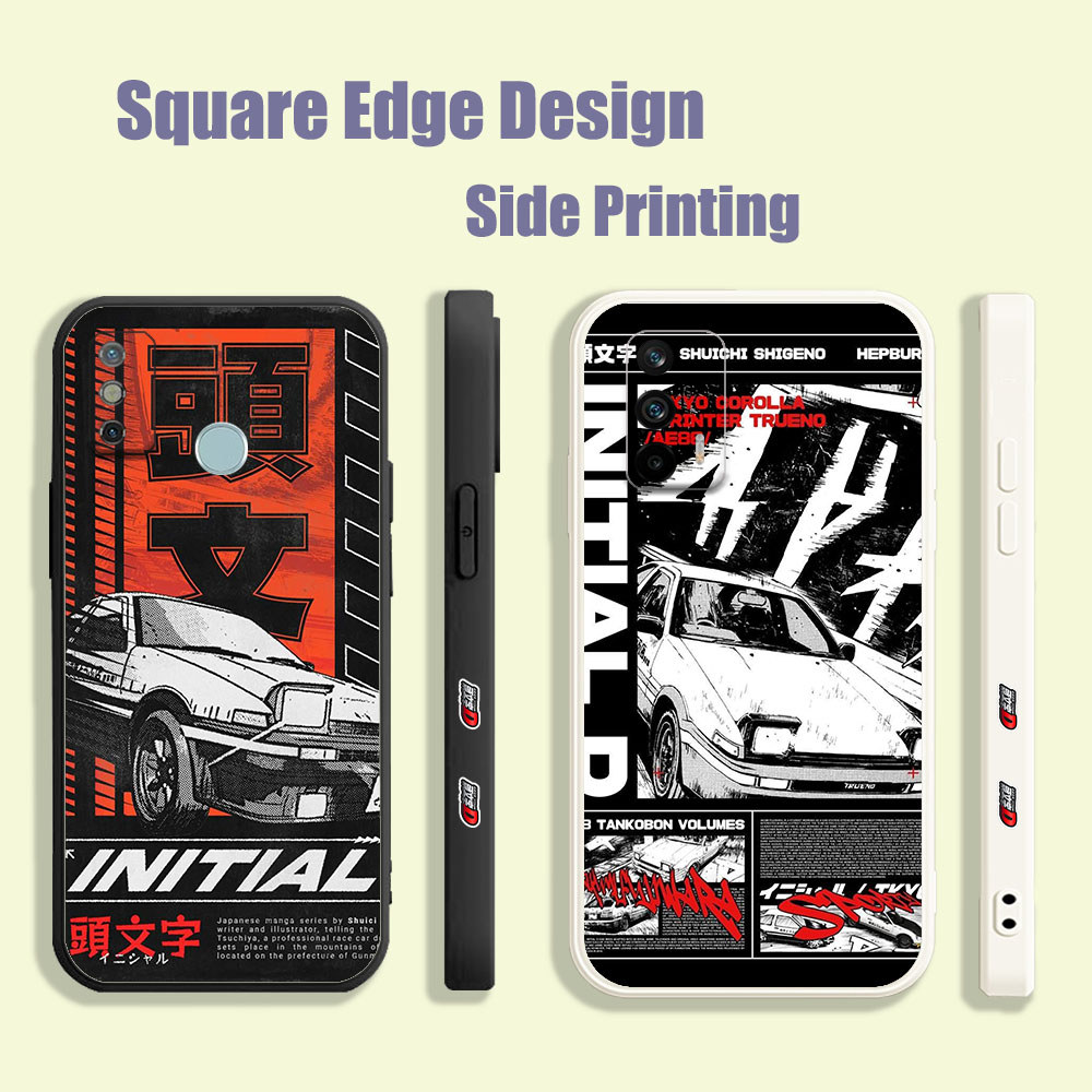 ปลอกสําหรับ Huawei Y9 Y9 Prime Y6 Y6s Y6 Prime P40 Lite P30 Nova Y70 JDM รถแข่งอะนิเมะสีดําสีแดงออกแ