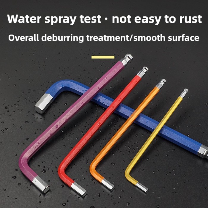 9PCS Colored Hex Wrench Set Professional Complete Hex Wrench Automotive Mechanical Workshop Spanner