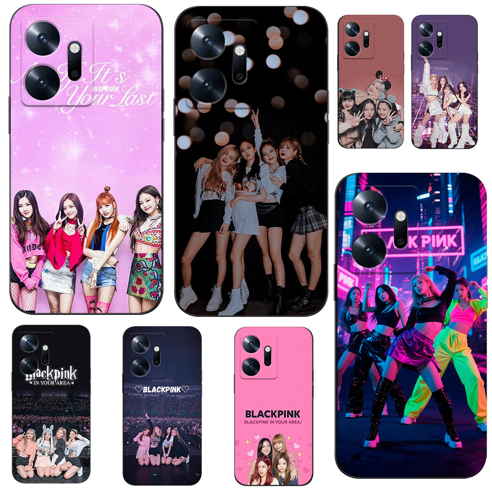 เคสสําหรับ INFINIX ZERO 20 Silicon Phone Back Cover เคส tpu สีดํา Jisoo Jennie Rose Lisa