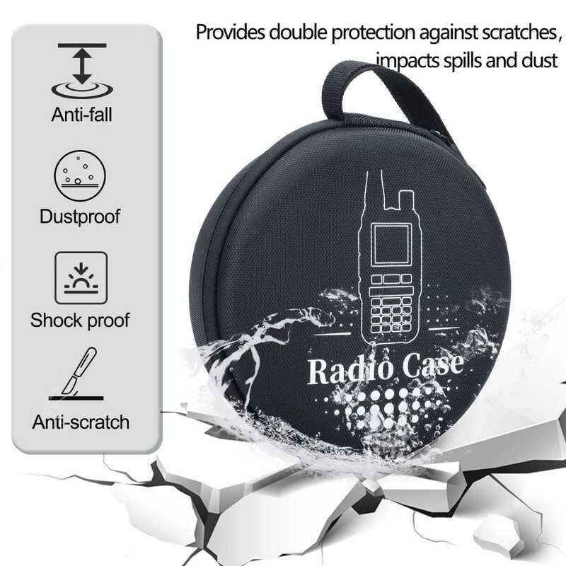 ▥  Walkie Talkie Carrying Bag Dustproof Round Case Camping Couple For  Uv-5R Mini
