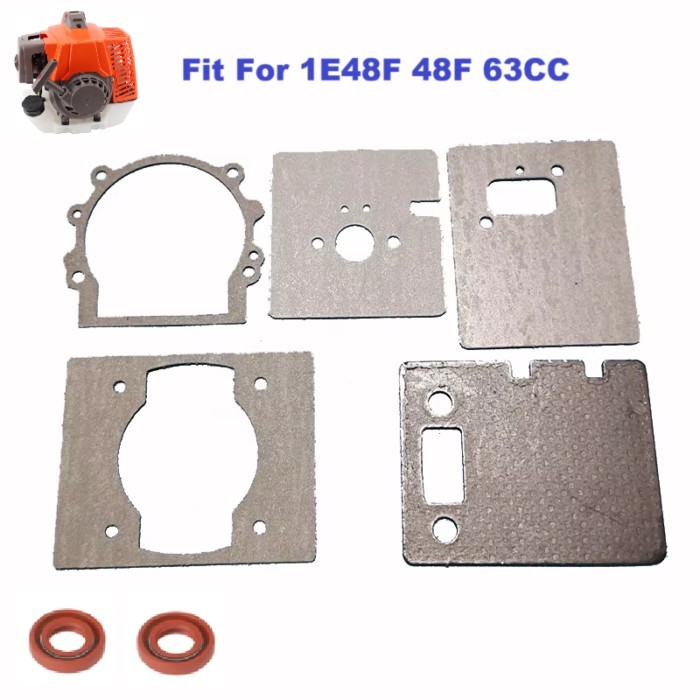 Oil Seal Cylinder Carb Muffler Intake Crankcase Full Gaskets Set Fit Chinese 1E48F 48F 63cc 71cc Sc