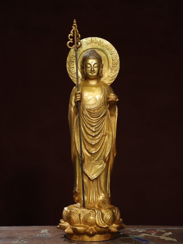 Home Worship of Religious Buddha Statue Copper Gilded [Amitabha Buddha] Buddha Statue Creation Size