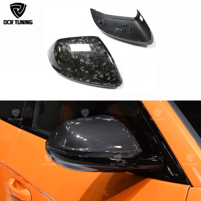 For Lamborghini Urus Audi Q8 SQ8 RSQ8 Real Carbon Fiber RearView replace Mirror Caps With Lane Assi