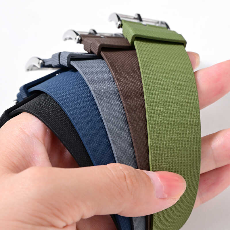 C Sport Fahion One Piece FKM Watch Strap 20Mm 21Mm 22Mm Rubber Watch Band Writband For For Diving W