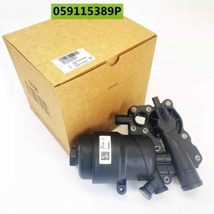 059115389P OEM Oil Filter w/ Adapter Housing, Thermostat and Gasket For Audi A6 A7 A8 Quattro Q5 Q7