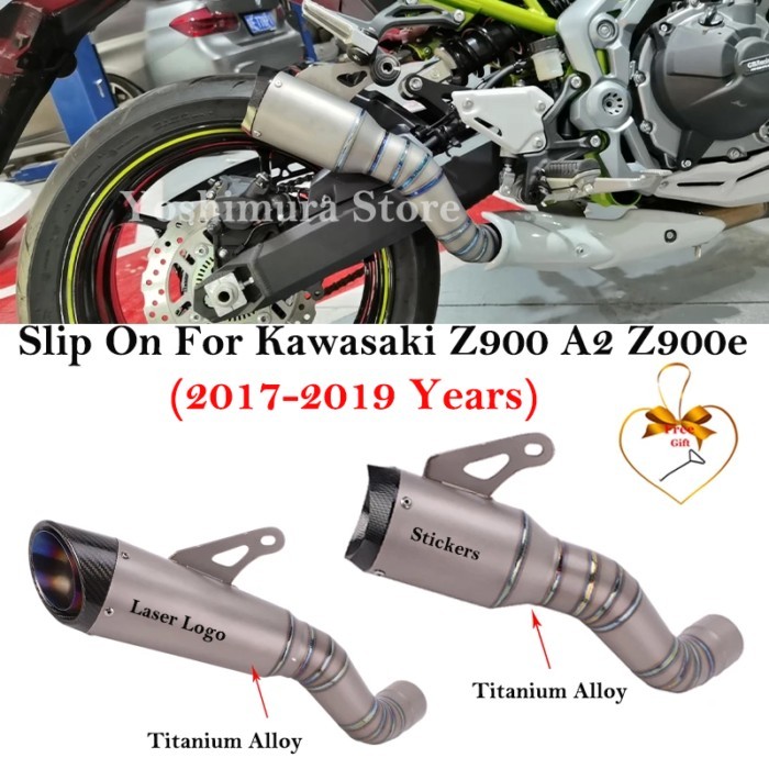 Ttainium Alloy Slip On For Kawasaki Z900 A2 Z900e 2017 - 2020 Motorcycle GP Racing Exhaust Escape S