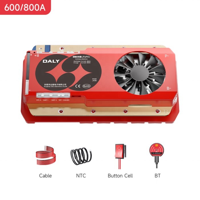Smart High Current 600A 800A 8S-24S BMS 8S 24V 16S 48V Li-ion LifePO4 Lithium Battery Management Sy