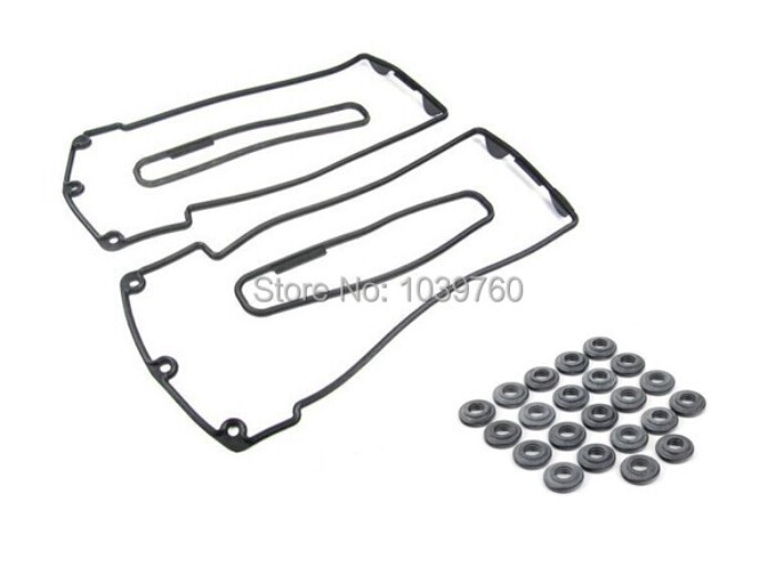 L+R Valve Cover Set+ 22 GROMMETS KIT for BMW E38 E39 E53 X5 735i 735Li 535i 540i 11120034104 + 1112