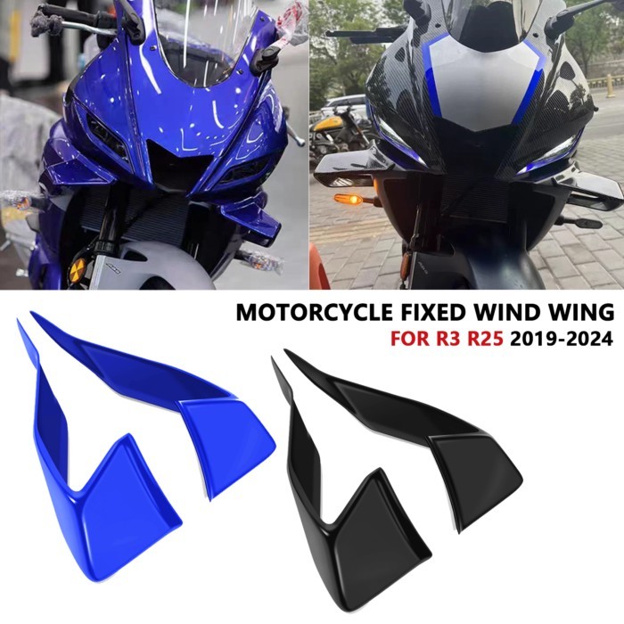 For YZFR3 2025 2024 YZFR25 YZF R3 R25 2025 2019-2024 Motorcycle Downforce Naked Frontal Spoilers Wi