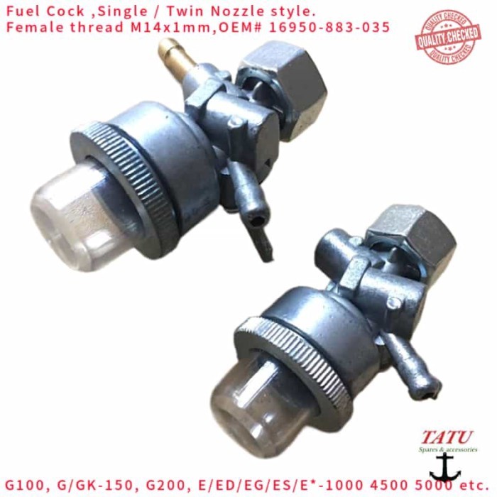 G100 FUEL VALVE FOR HONDA GK100 GK200 G150 GK150 G200 G300 G400 ED1000 EG1000 E4500 ES4500 F500 SHU