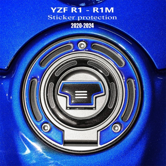 3D Resin Tank Pad Sticker Motorcycle Fuel Tank Protection Decal For R1 YZF R1 YZFR1 R1M 2021-2024 2