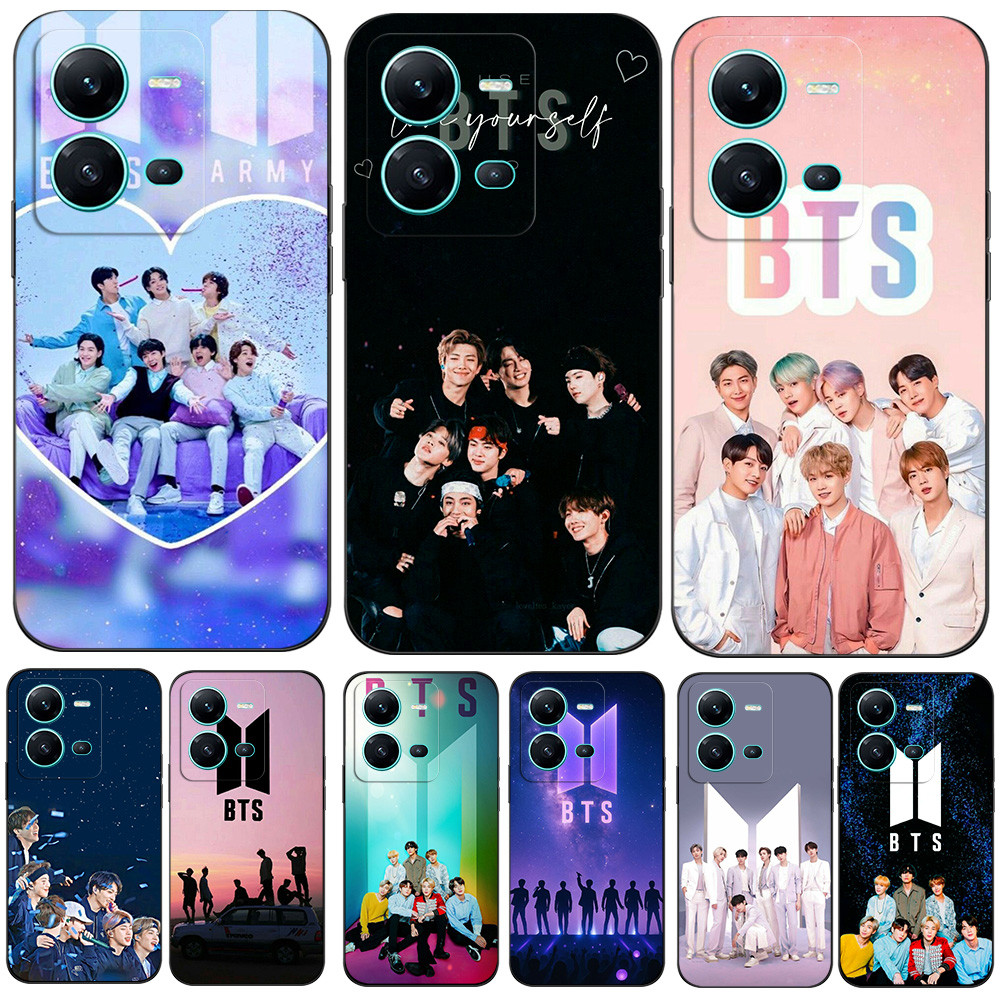 สําหรับ vivo V25 V25E X80 LITE 5G กรณีซิลิคอนอ่อนฝาครอบ tpu สีดํา RM Jin Suga J-Hope Jimin V Jungkoo