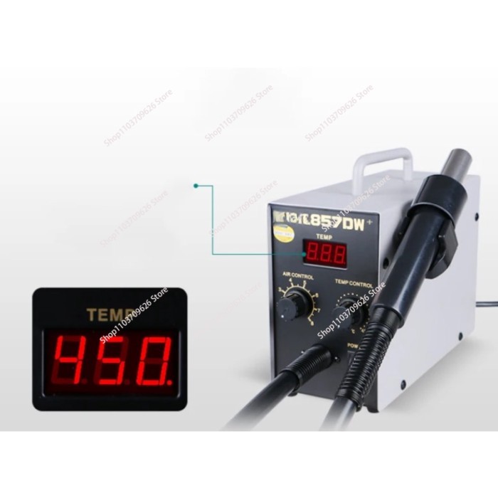 Digital Display Electric Soldering Stations 857Dw+ Hot Air Heat Gun Helical Wind 580W Rework Statio