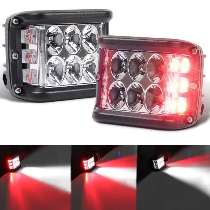 OVOVS 4" Cube Multi-Color Flashing Work Light 30W Off-Road Work Light 10-30V Driving Light for 4x4