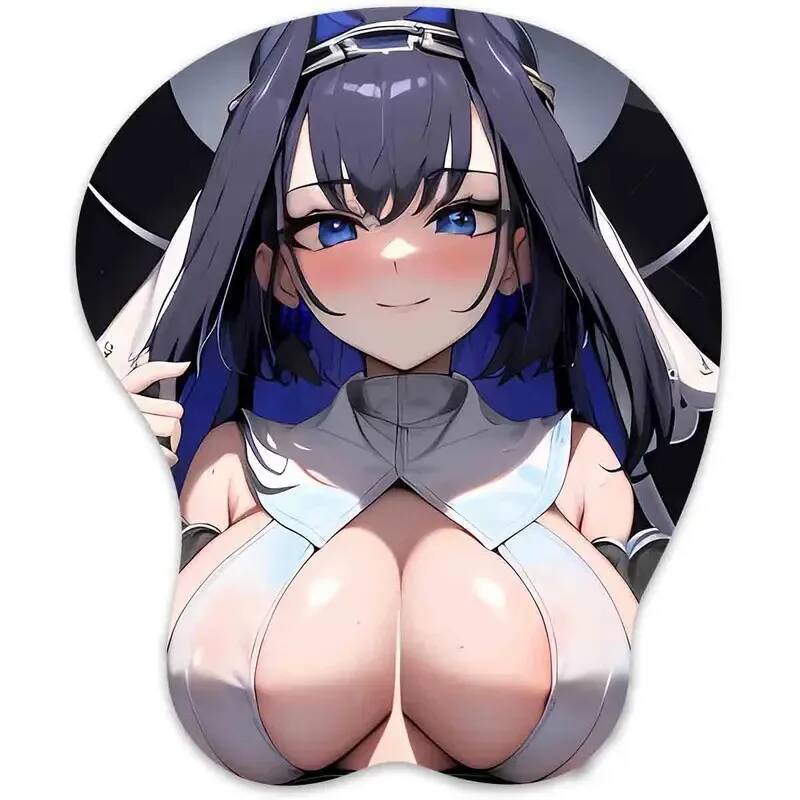 แผ่นรองเมาส์ 3D, Kronii Ouro Oppai Mousepad พร้อมที่วางข้อมือเกม Boobpad สายรัดข้อมือแผ่นรองเม้าส์ C