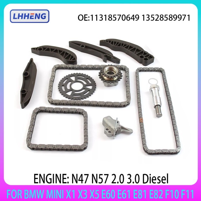 Engine Timing Chain Kit 11318586699 Compatible For N47 N57 2.0 3.0 diesel BMW X1 X3 X5 E60 E61 E81