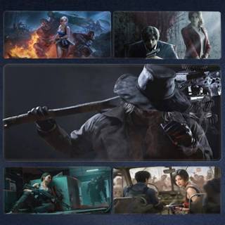 Xxl แผ่นรองเมาส์ Gamer R-Resident Evil Pc ตู้เกมคีย์บอร์ดโต๊…