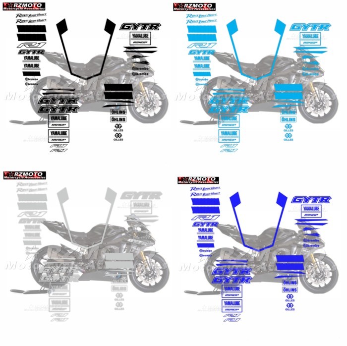 For YAMAHA  YZF-R1 YZF R1 GYTR 2015-2019 Motorcycle Parts Fairing Sticker Full Vehicle Reflective W
