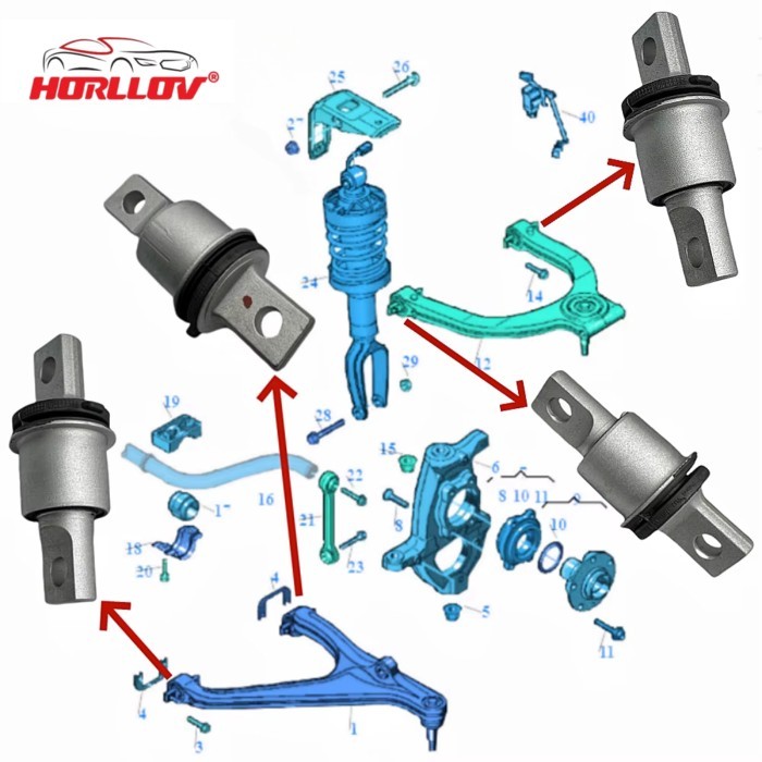 Control Arm Bushing Kit for Lamborghini AVENTADOR P700-4 P750-5 Control Arm Bushing 470505312F 4705