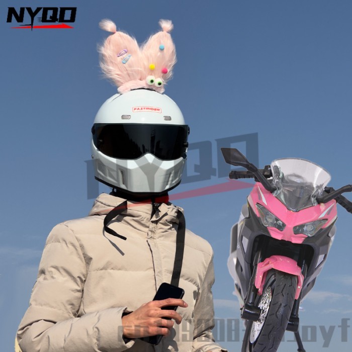 2Pcs Motorcycle Helmet Cute Plush Ears Universal Motorbike Bicycle Ski Helmet Decoration Helmet Sti
