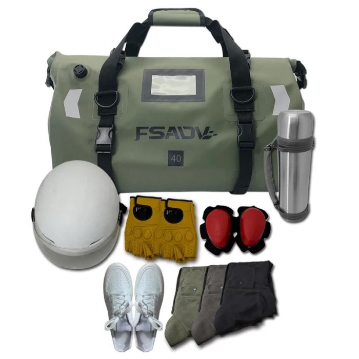 Universal Motorcycle Bags Tail Bag Waterproof Bag 40L 60L Motorbike Dry Duffel Bag for Travel, Cycl