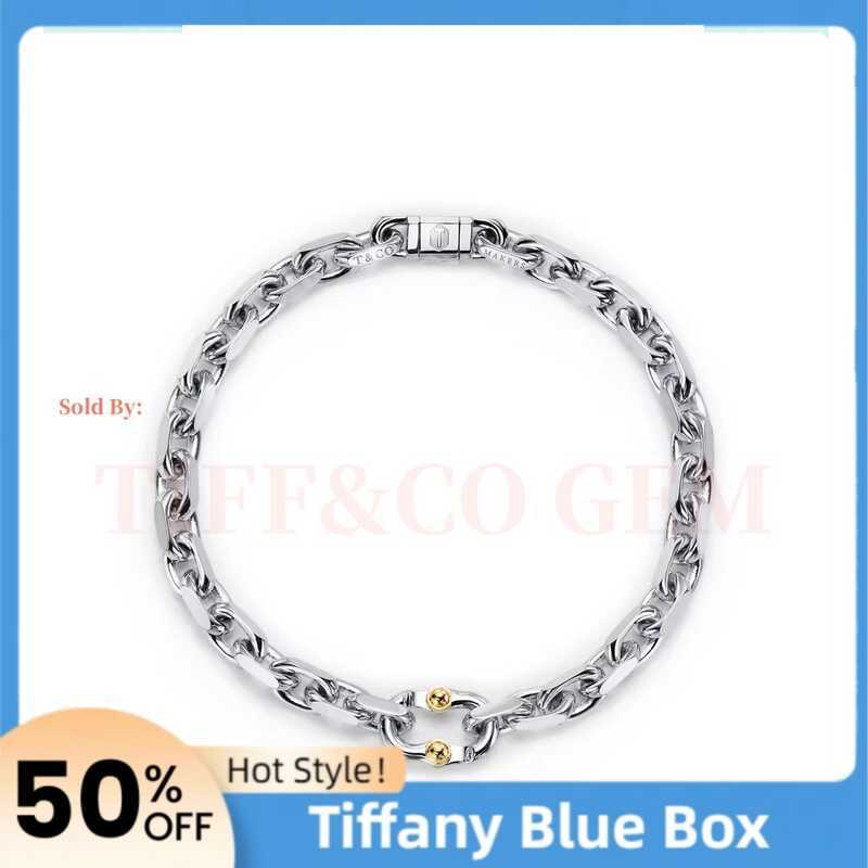 กำไลโซ่แคบ Tiffany & Co. 1837 Makers เงินสเตอร์ลิงและทองคำ อุปกรณ์ประจำวัน