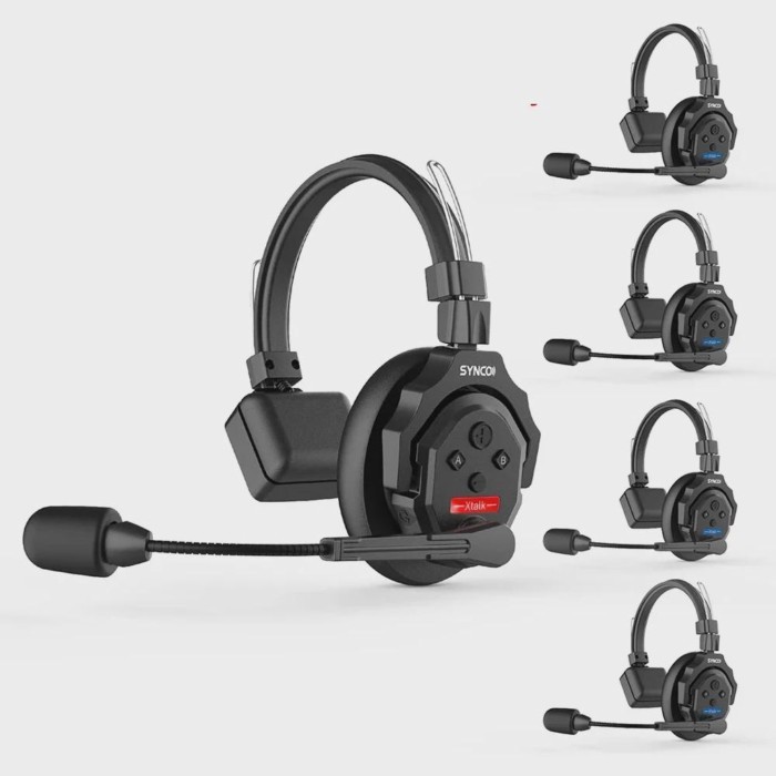 Synco XTalk  X5 2.4GHz Wireless Intercom System Remote Headsets Wireless Microphone Expanded Team C