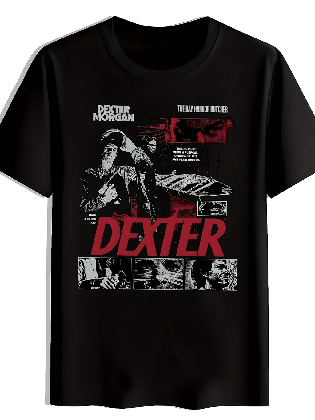 Dexter Morgan The Bay Harbor Butcher พิมพ์เสื้อยืด, ฤดูร้อน, เสื้อยืดแขนสั้นคอกลม