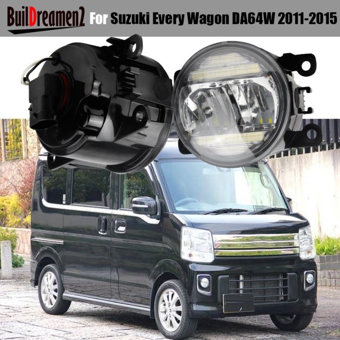 2 X 30W Car H11 LED Fog Light + DRL Daytime Running Lamp Accessories For Suzuki Every Wagon DA64W 2