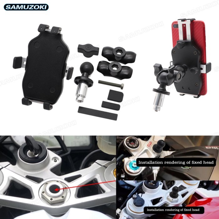 For Yamaha YZF R1 2002-2017 R6 2006-2017 R1M 2007 2008 Phone Holder In Fork Stem Mount Bracket Moto