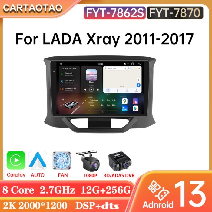 7870 7862S Android 13 For LADA Xray X ray 2015-2019 Car Radio Carplay DSP GPS Multimedia Video Play