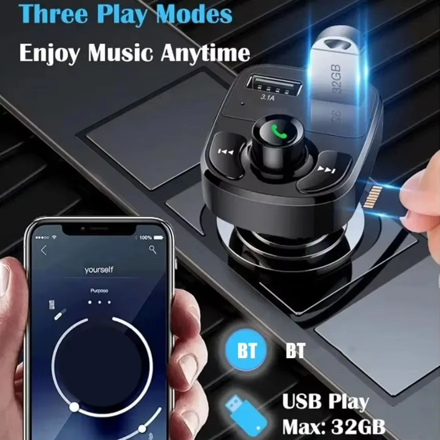 （ สินค้าขายร้อน ）3 IN 1 Dual USB Port Car Charger Bluetooth 5.0 เครื่องส่งสัญญาณ FM เครื่องเล่น MP3 ไดรฟ์ USB AUX อะแดปเตอร์เพลง ราคา ถูกที่สุด ดีลบีเคเค แกลเลอรีภาพที่ 3
