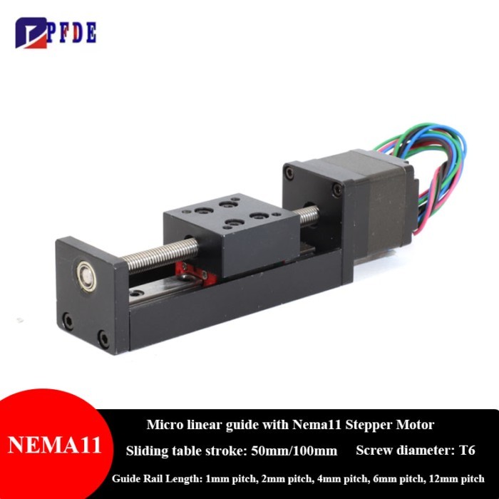 NEMA11 Stepper Motor Mini Linear Rail Guide Small Sliders Lead Screw T6 for CNC Router Parts X Y Z