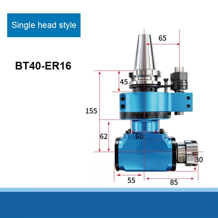 BT40/BT50 Machining Center Side Milling Head Right Angle Milling Head Right Angle Tool Holder ER16/