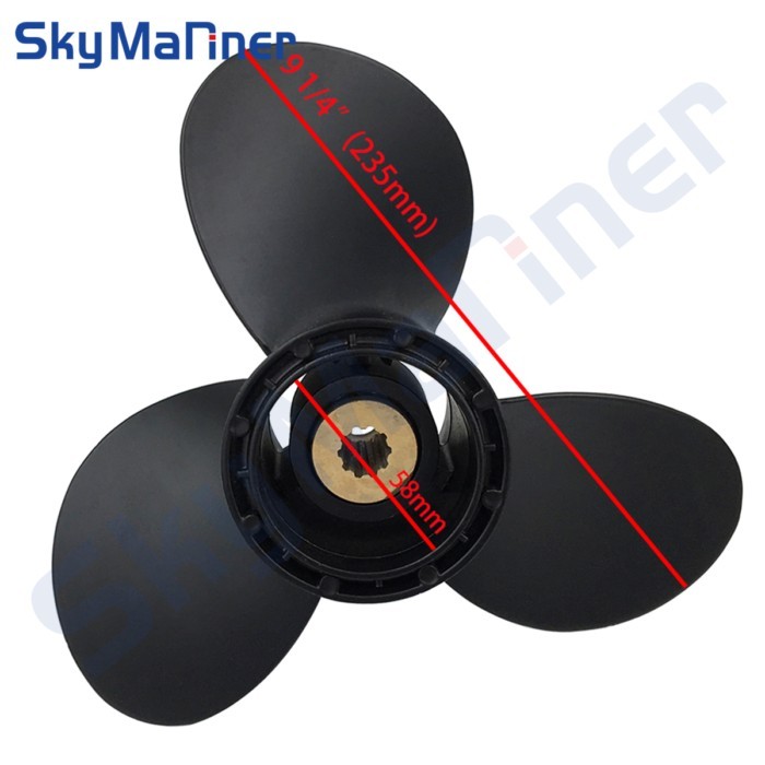 58100-91D00-019 Propeller 9 1/4x8 Fit Suzuki Outboard Motor Engine DF9.9A DF8A DT15C DF15 DF9.9 DT1