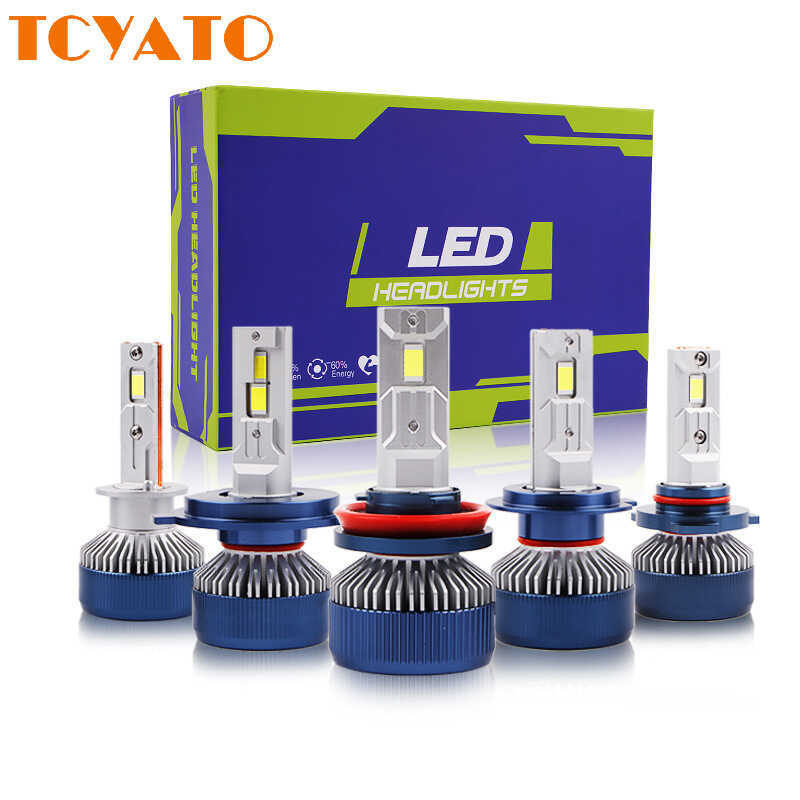 Y2 หลอดทองแดงคู่ H11 หลอดไฟไฟหน้ารถ LED H7H4 ไฟใกล้สูงไฟรถยนต์ดัดแปลงไฟหน้า Super Bright H1