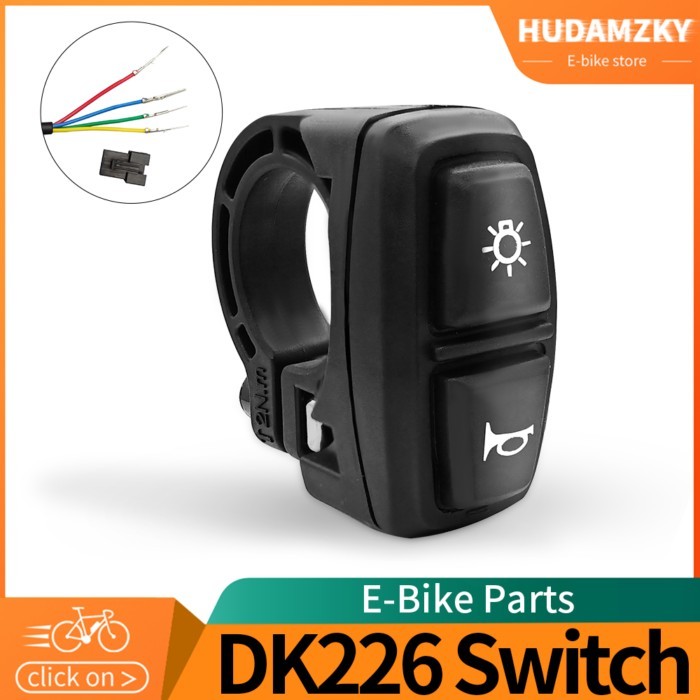 E-bike Light Switch DK226 Ebike Lamp and Horn Switch for Electric Bike Scooter Motorcycle Button DI