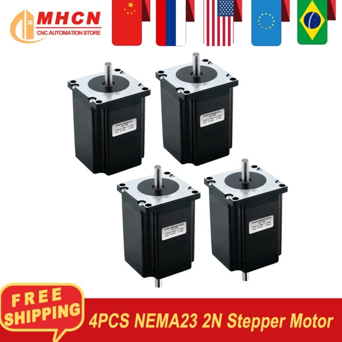 4PCS NEMA23 57 Stepper Motor 2N.m 270 ozin 3A 76mm 8mm shaft 57HS76 Step Engine 4-lead 2 phase for