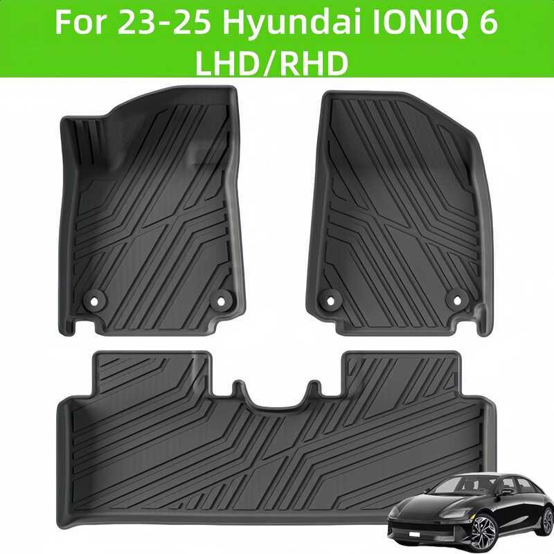 สําหรับ 23-25 IONIQ 6 3D พรม TPE รถเสื่อ/ด้านหลัง Trunk Mat