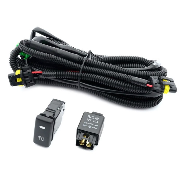 H10 H12 Fog Lights Wiring Harness For Toyota Land Cruiser 100 120 Hilux Prius 4Runner Highlander FJ