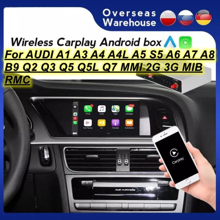 Wireless Carplay Module Box For AUDI A1 A3 A4 A4L A5 S5 A6 A7 A8 B9 Q2 Q3 Q5 Q5L Q7 MMI 2G 3G MIB M