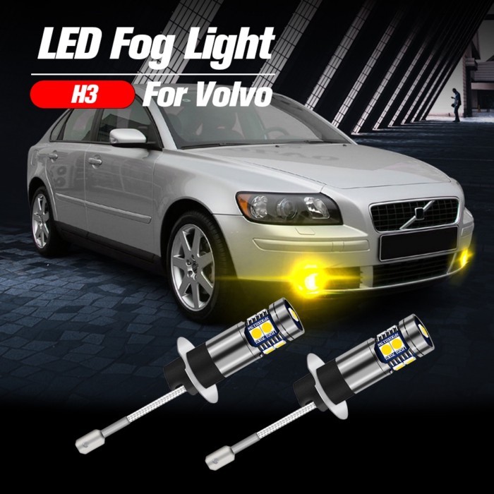 2pcs LED Fog Light Blub H3 Lamp Canbus No Error For Volvo S40 1999-2003 V40 1995-2004