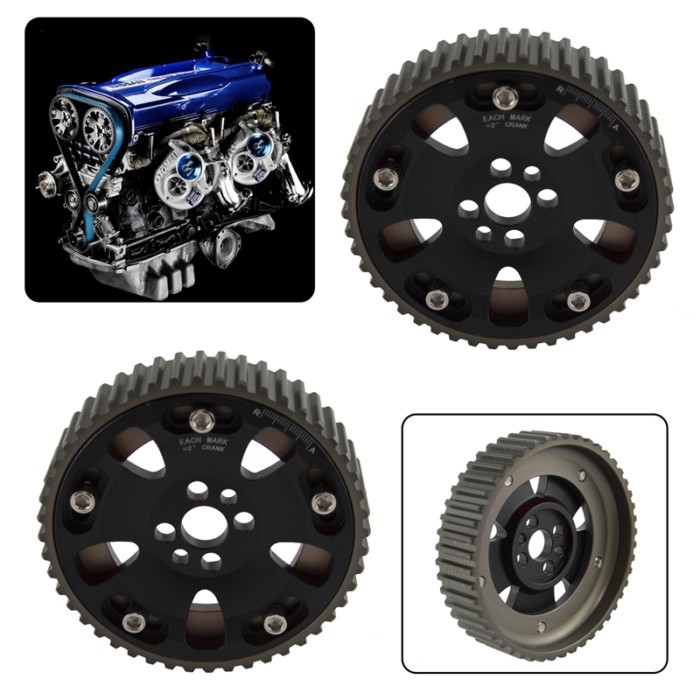 2PCS Cam Gear Pulleys for Nissan GT-R R32 RB20DET 1989-1994 R33 RB25DET 1993-1998 R34 RB26DET 1998-