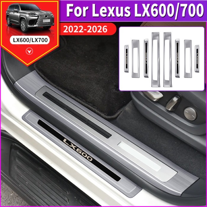 For Toyota Lexus LX600 LX700 600 700 2022-2026 Stainless Steel Door Sill Protector Scratch Proof In